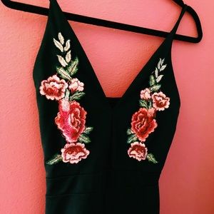 Embroidered Black Jumpsuit